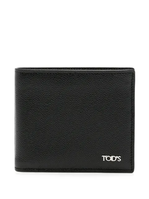 Tod's logo-plaque pebbled-leather wallet
