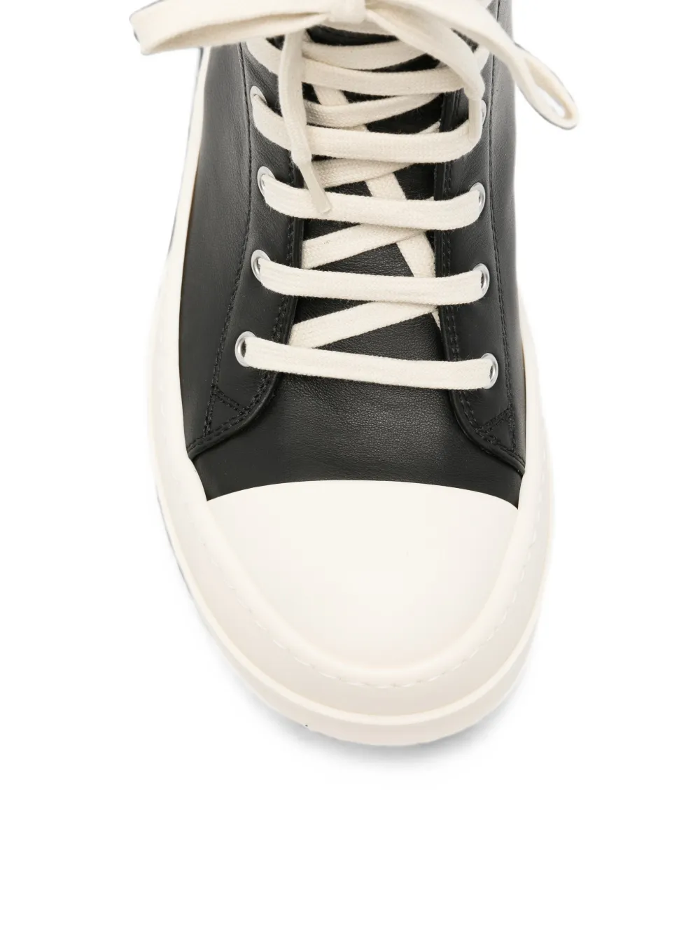 Rick Owens leather high-top sneakers Zwart