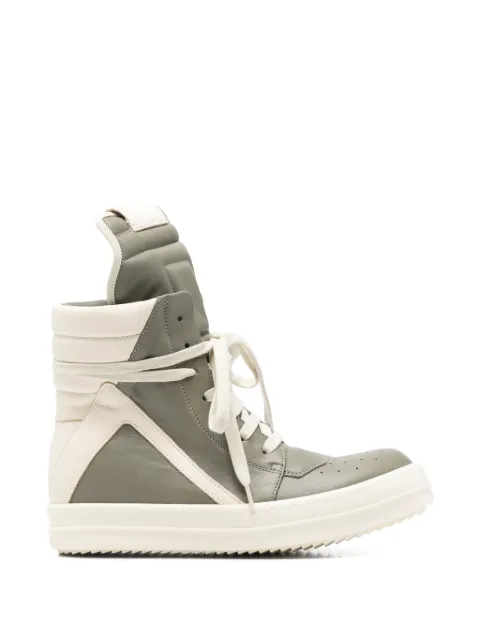 Rick Owens Tower Geobasket sneakers in washed lamb and full grain calf leather