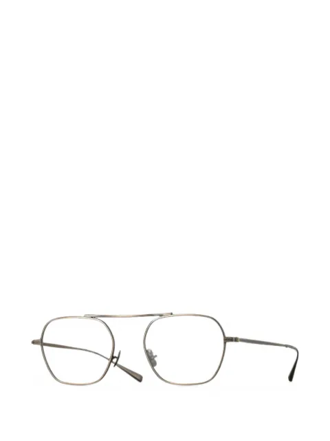 Eyevan7285 Stripes geometric-frame glasses