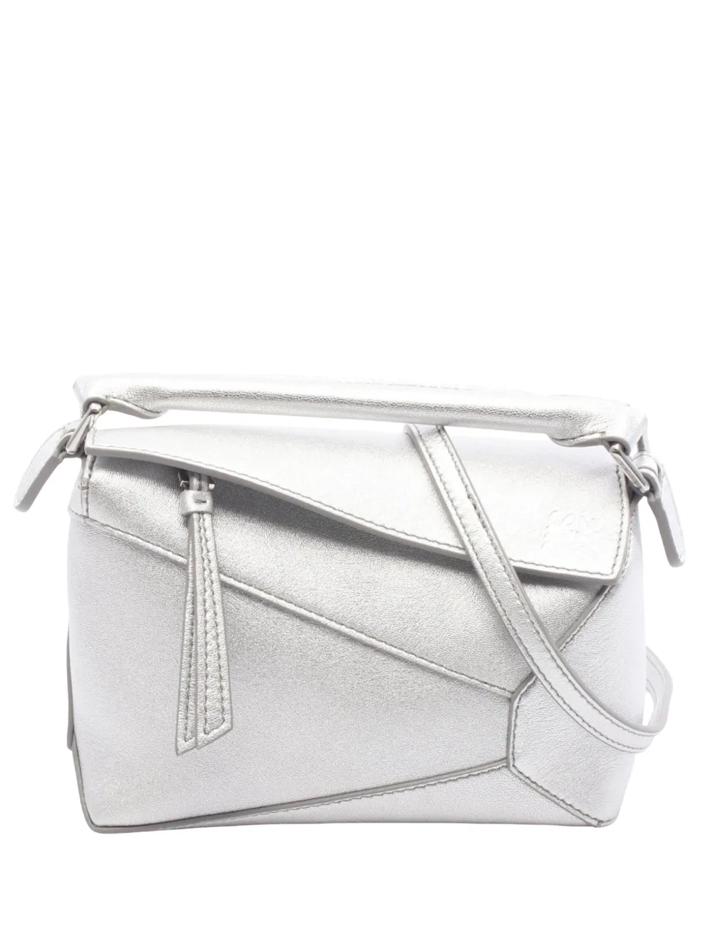 Loewe Pre-Owned 2010-2026 mini Puzzle Edge Satchel-Tasche aus Kalbsleder - Silber