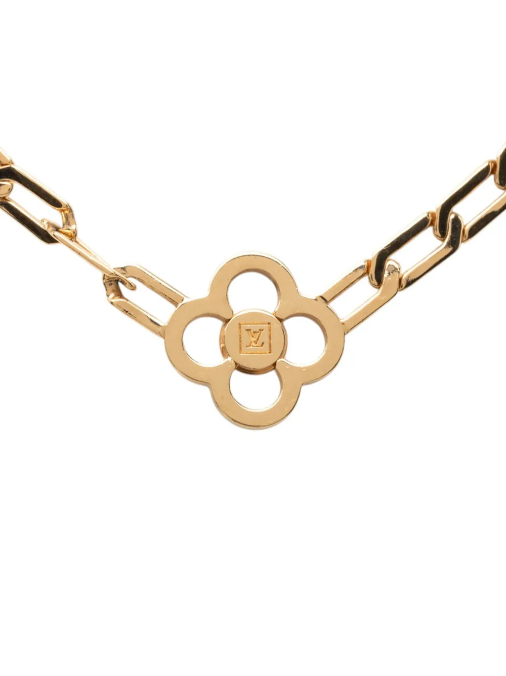 Louis Vuitton Pre-owned 2010 Gold Plated Crystal Flower Power Necklace Costume Necklace, view 3