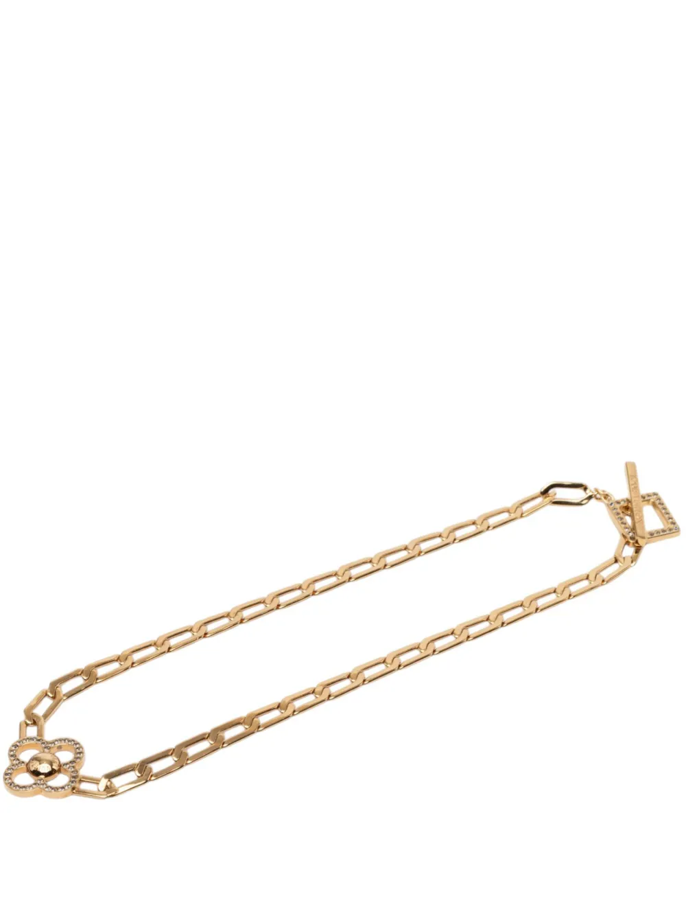 Louis Vuitton Pre-Owned 2010 Gold Plated Crystal Flower Power Necklace costume necklace - Oro
