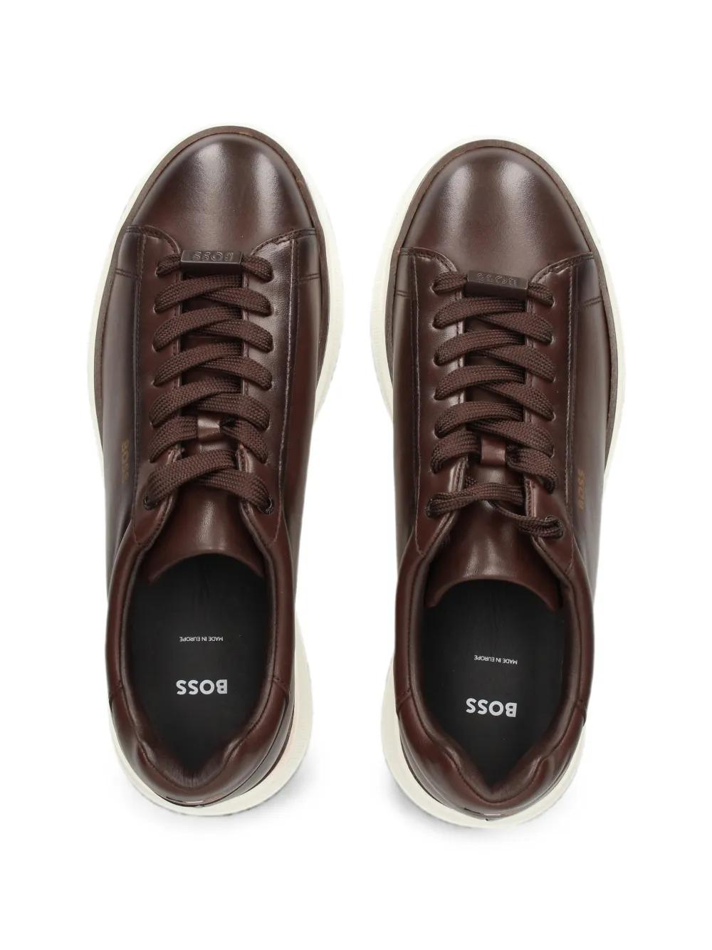 BOSS logo-print leather sneakers Bruin
