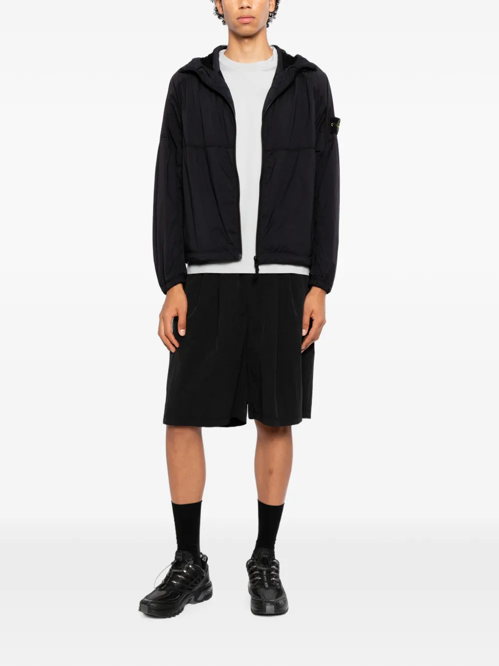 Stone Island Jack met capuchon Zwart