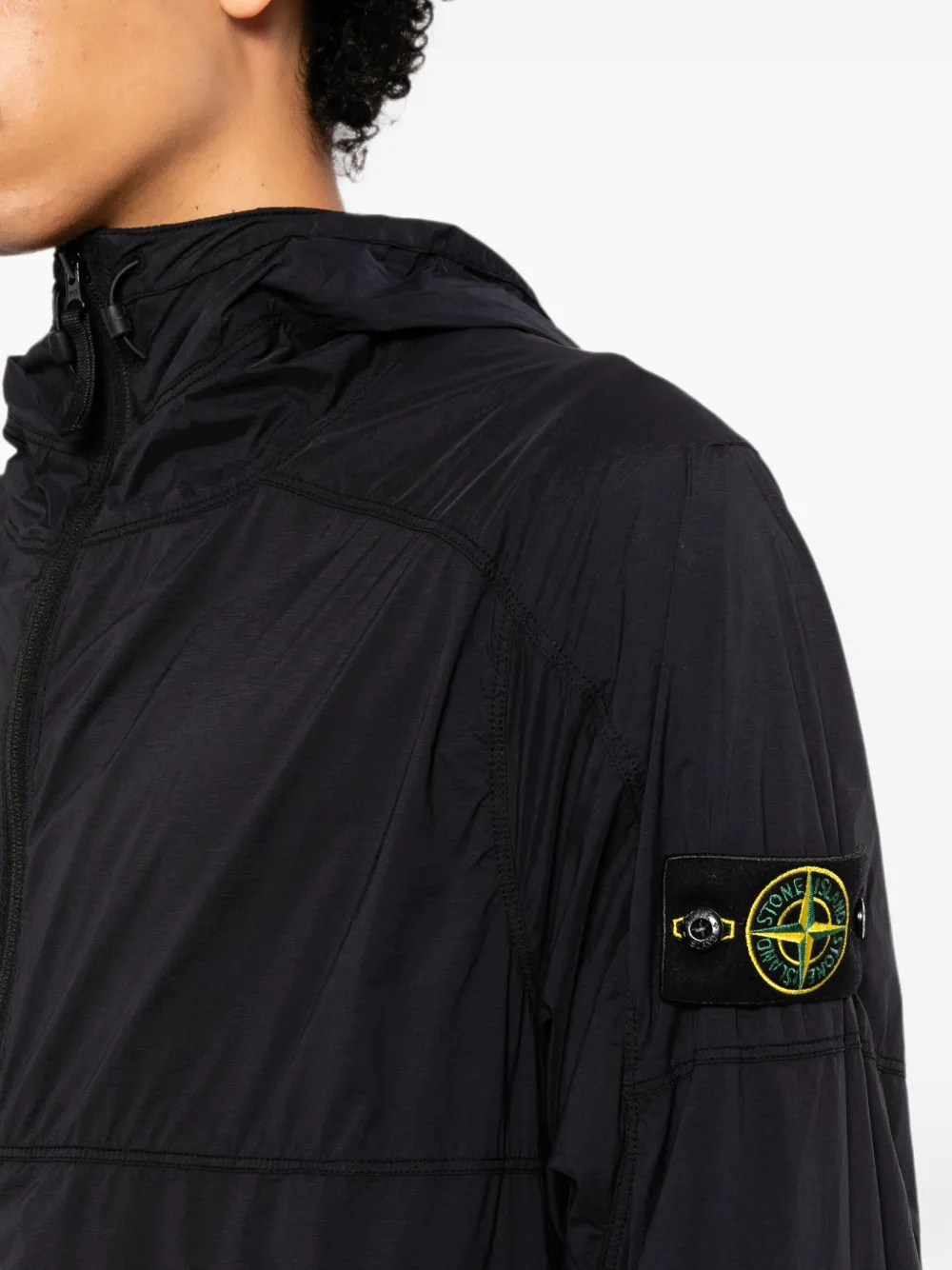 Stone Island Jack met capuchon Zwart