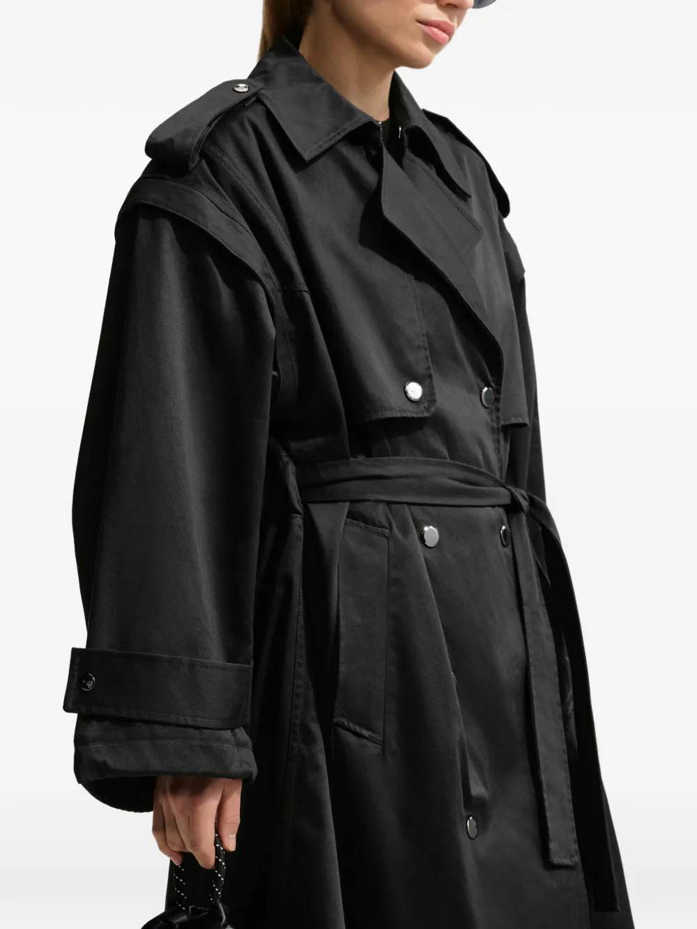 Nike Airreverent trenchcoat met dubbele rij knopen Zwart