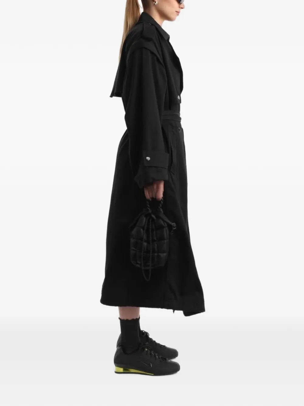 Nike Airreverent trenchcoat met dubbele rij knopen Zwart
