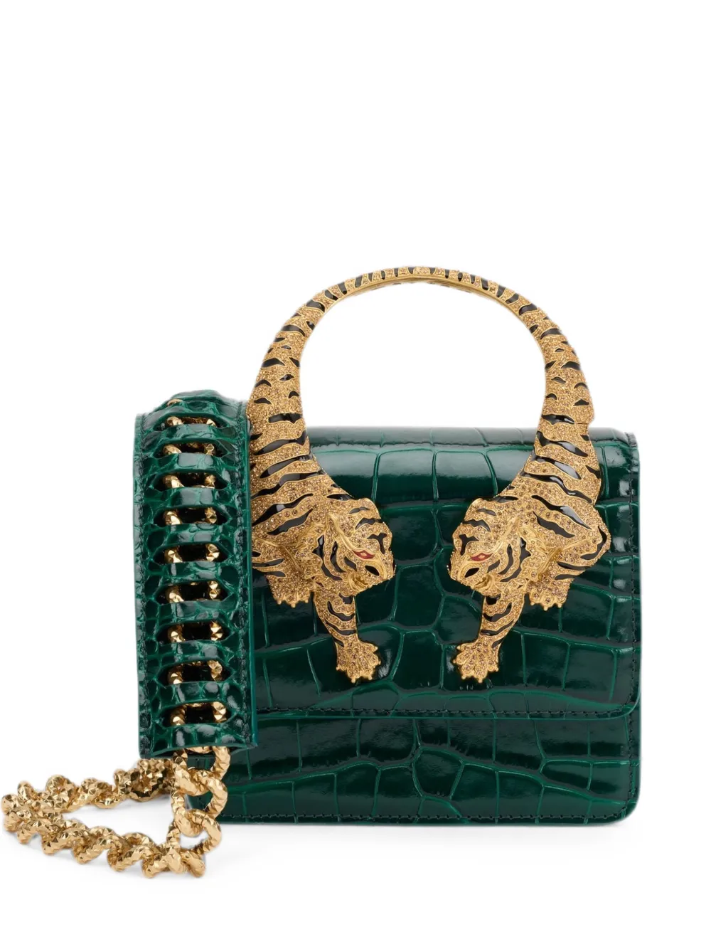 Roberto Cavalli Borsa a spalla Roar piccola - Verde