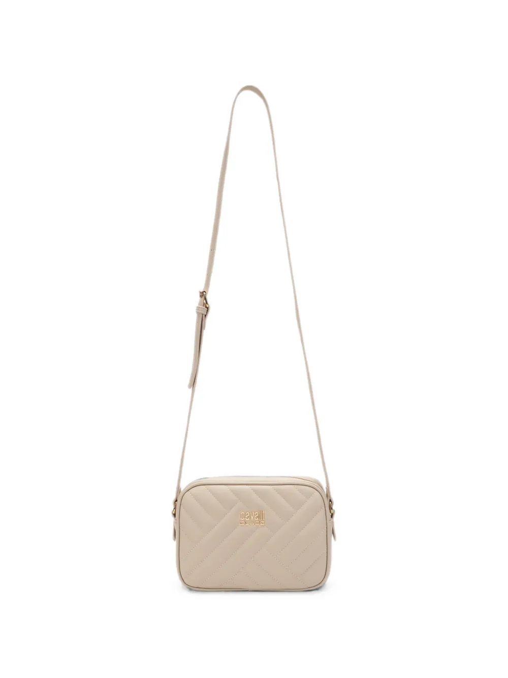 Cavalli Class quilted logo-plaque shoulder bag - Toni neutri