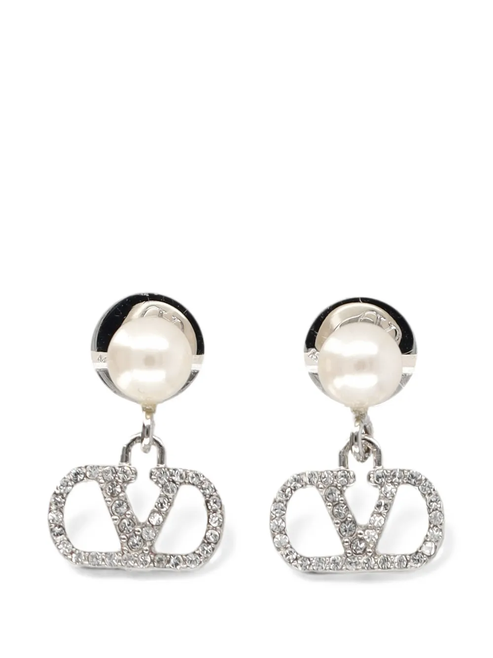 Valentino Garavani VLogo Signature faux-pearl earrings - Argento