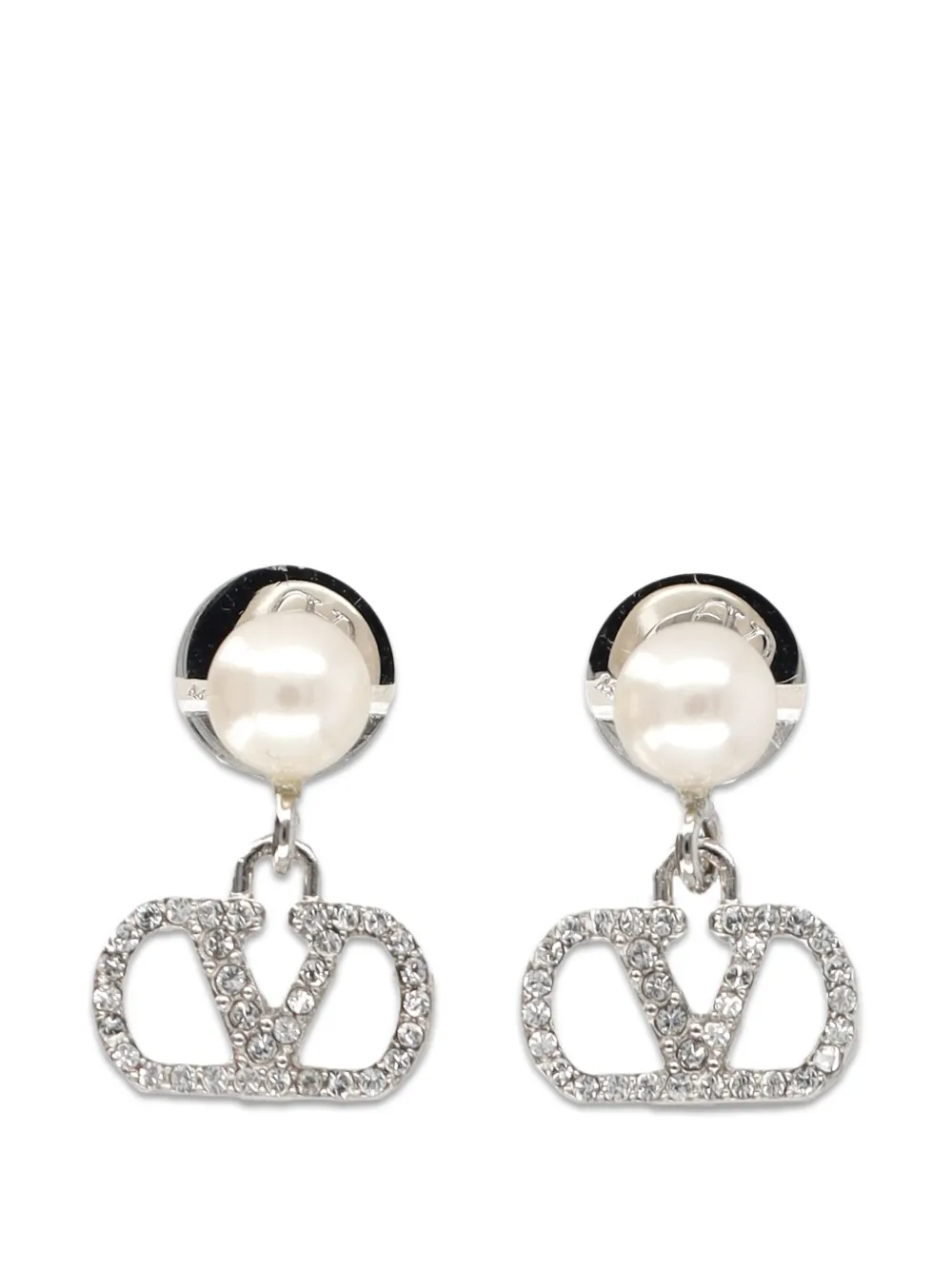 Valentino Garavani VLogo Signature faux-pearl earrings - Silber