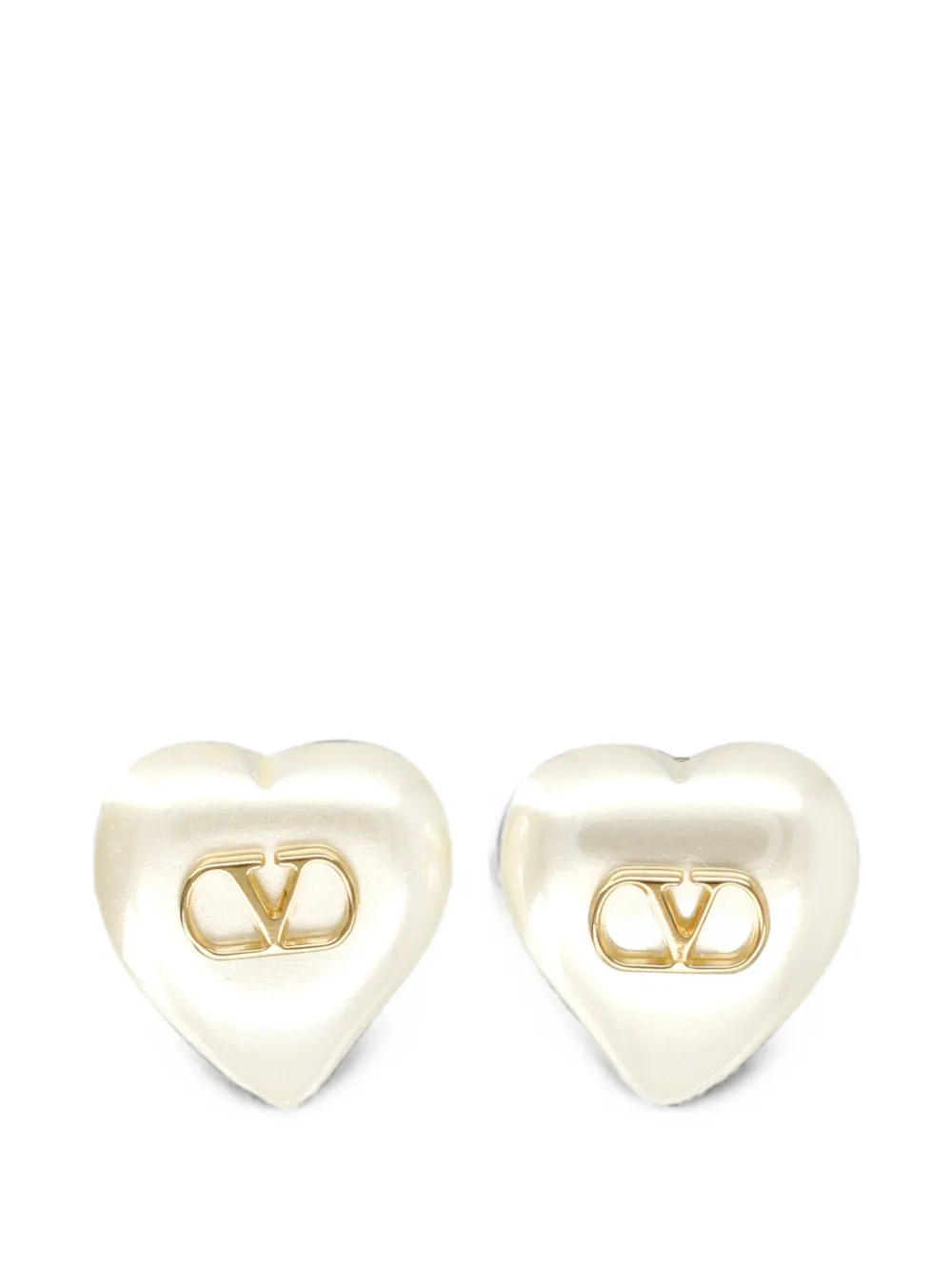 Valentino Garavani VLogo Signature heart earrings - Toni neutri