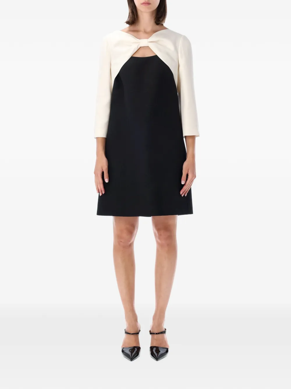 Valentino Garavani Crepe Couture bow-detail mini dress - Black