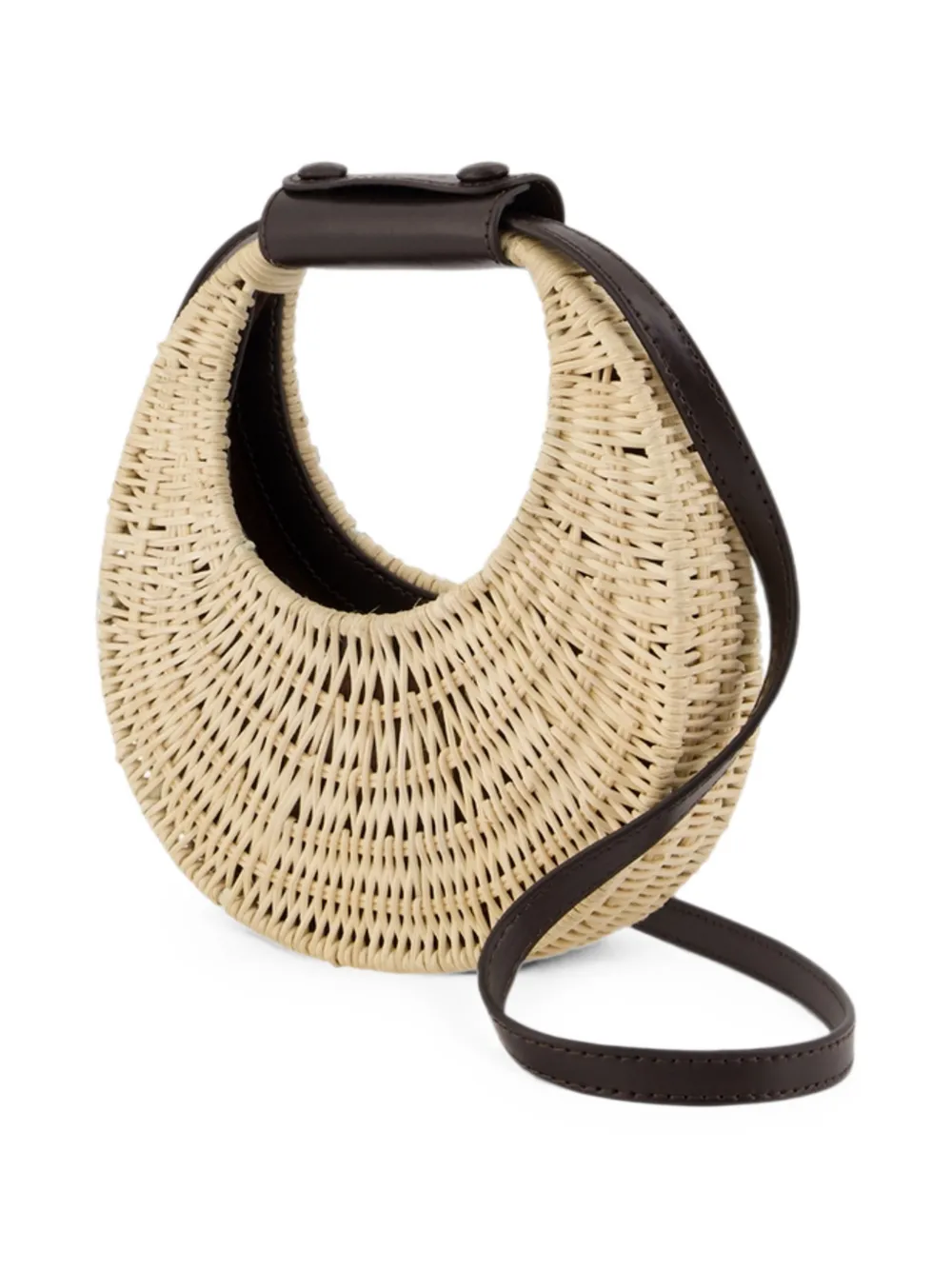STAUD Good Night Moon rieten clutch Beige