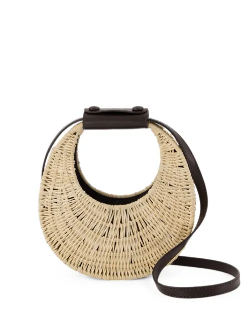 STAUD Good Night Moon wicker clutch bag