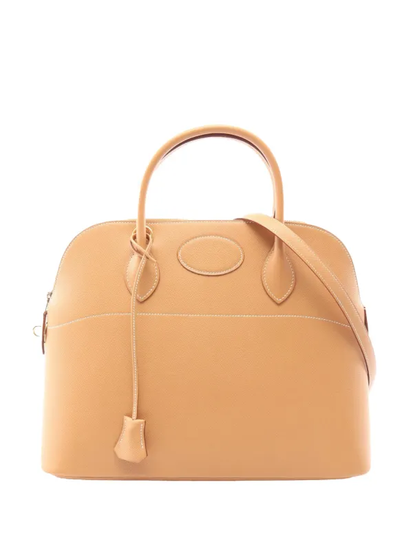 Hermès Pre-owned 1998 Courchevel Bolide 35 Satchel in Neutrals