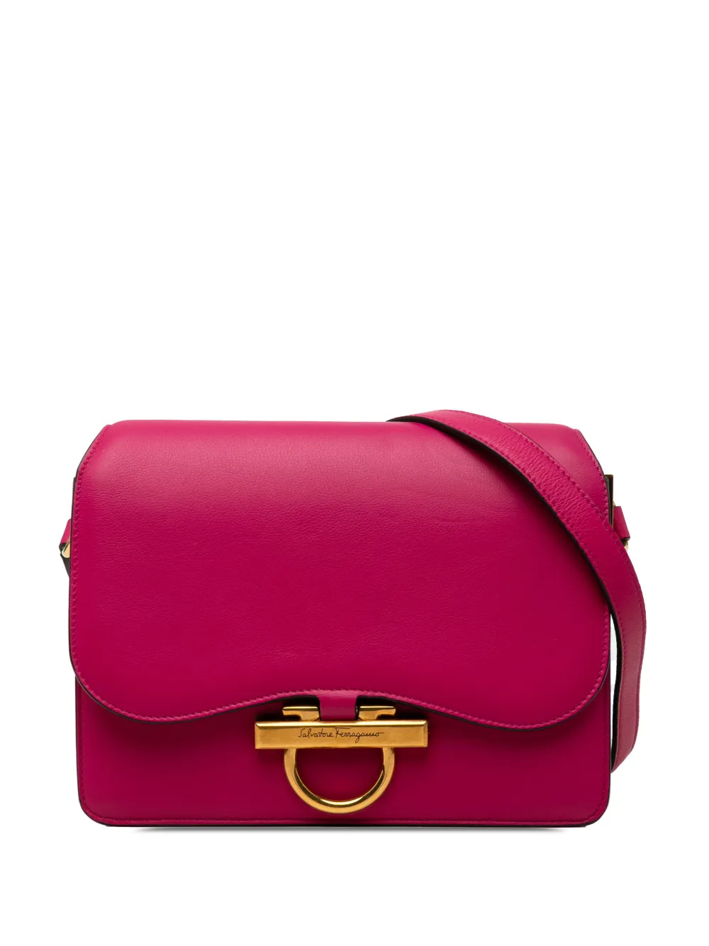 Ferragamo Pre-Owned 2010-2026 Calfskin Gancini Joanne crossbody bag - Rosa