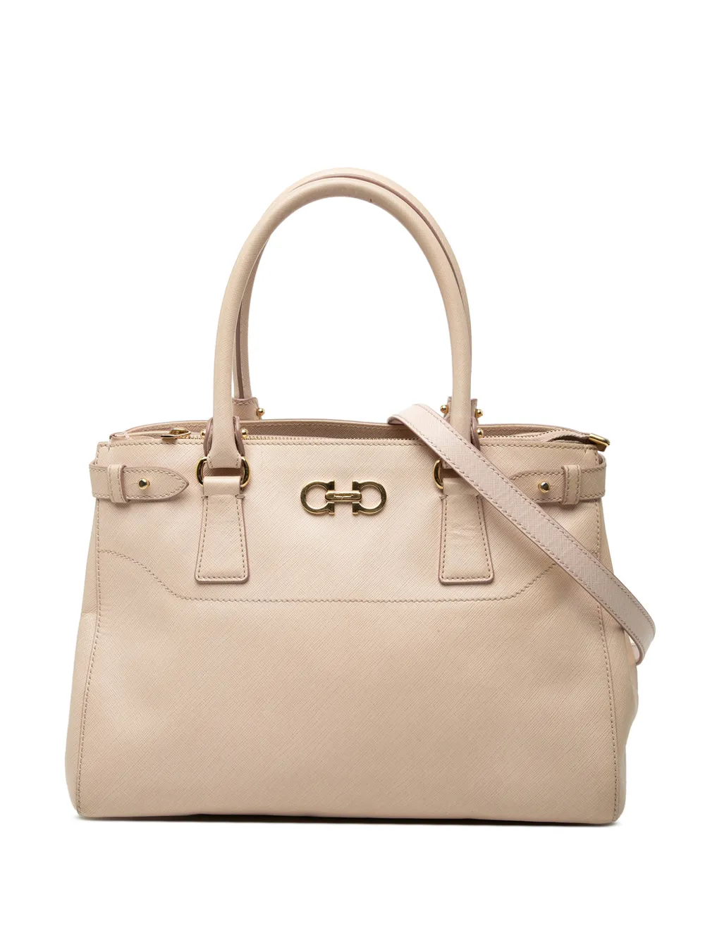 Ferragamo Pre-Owned 2021 Medium Leather Gancini Beky satchel - Brown