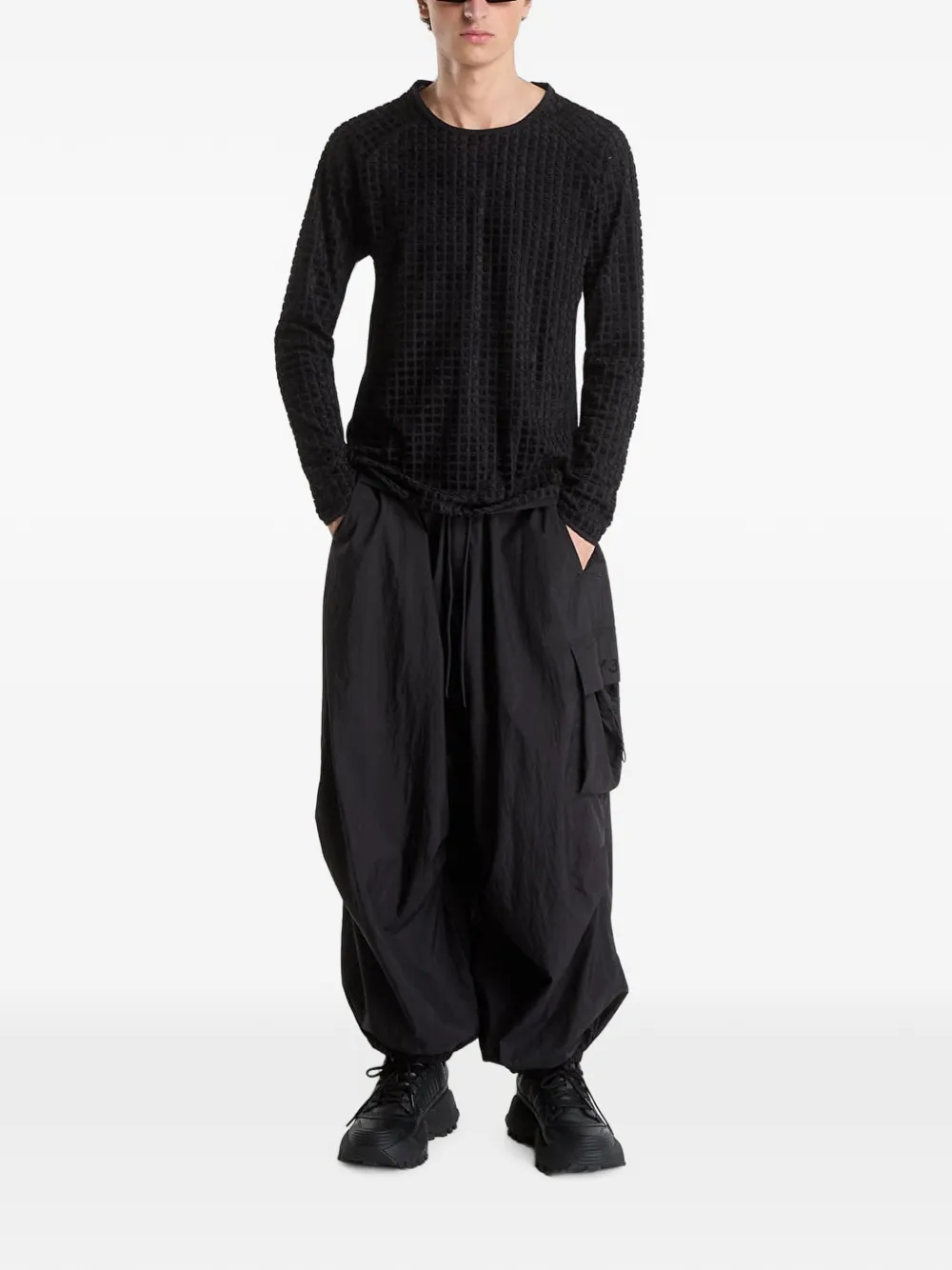 Y-3 Reversible running long sleeve T-shirt Zwart
