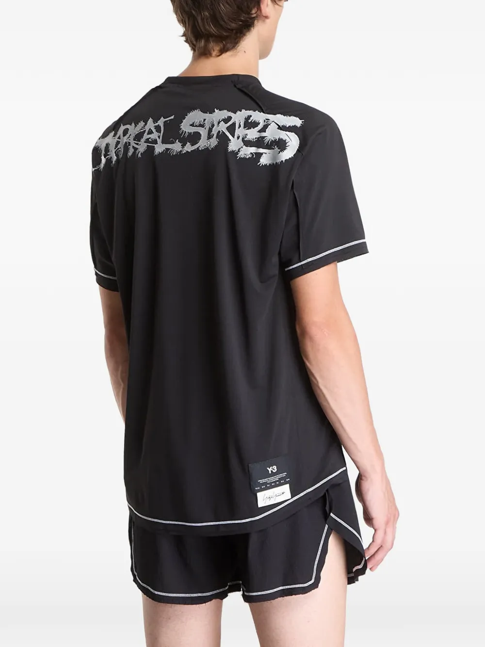 Y-3 logo-print T-shirt Zwart
