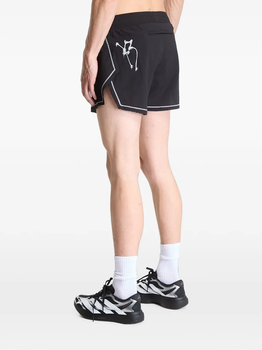 Y-3 Chito shorts met zijsplit en grafische print Zwart