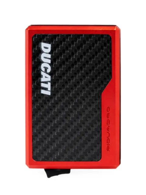 PIQUADRO x Ducati logo-print cardholder