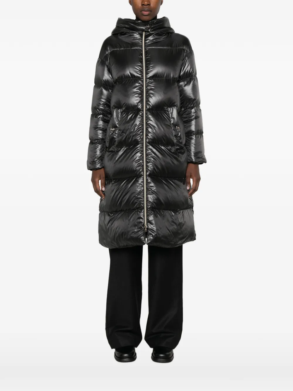 Herno Oversized jas met capuchon Zwart