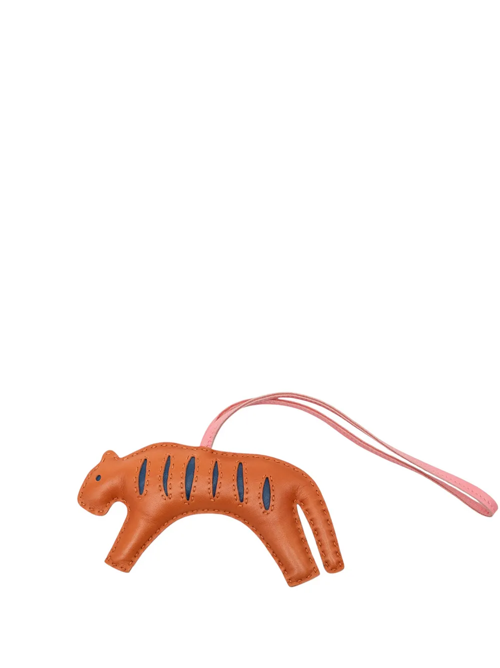 Hermès Pre-Owned 2019 Milo Lambskin RooRoo Tiger Bag Charm MM key chain - Brown