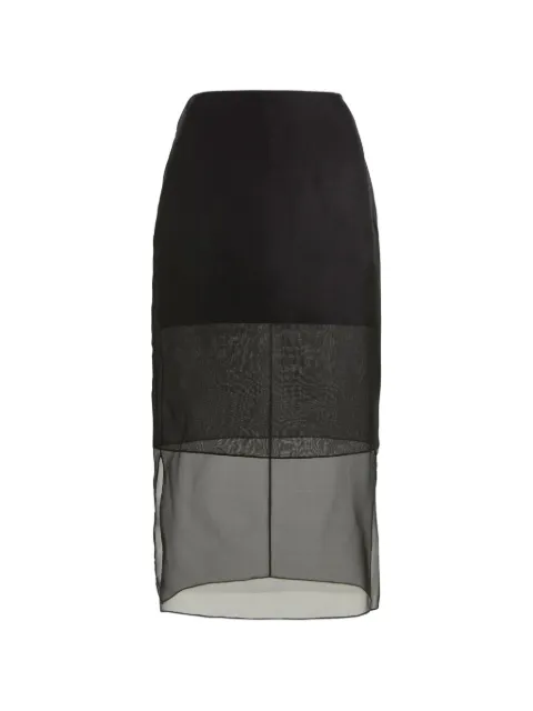 Brandon Maxwell midi Brett sheer-panelled skirt