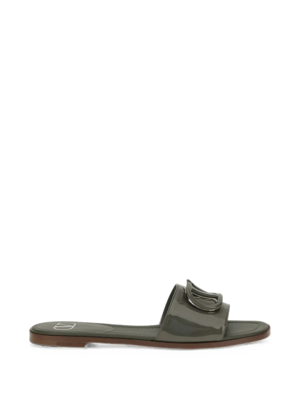 Valentino Garavani VLogo Signature patent-leather sandals Groen