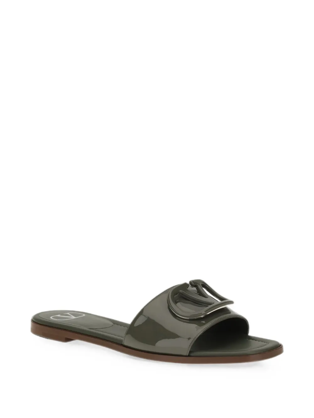 Valentino Garavani VLogo Signature patent-leather sandals Groen