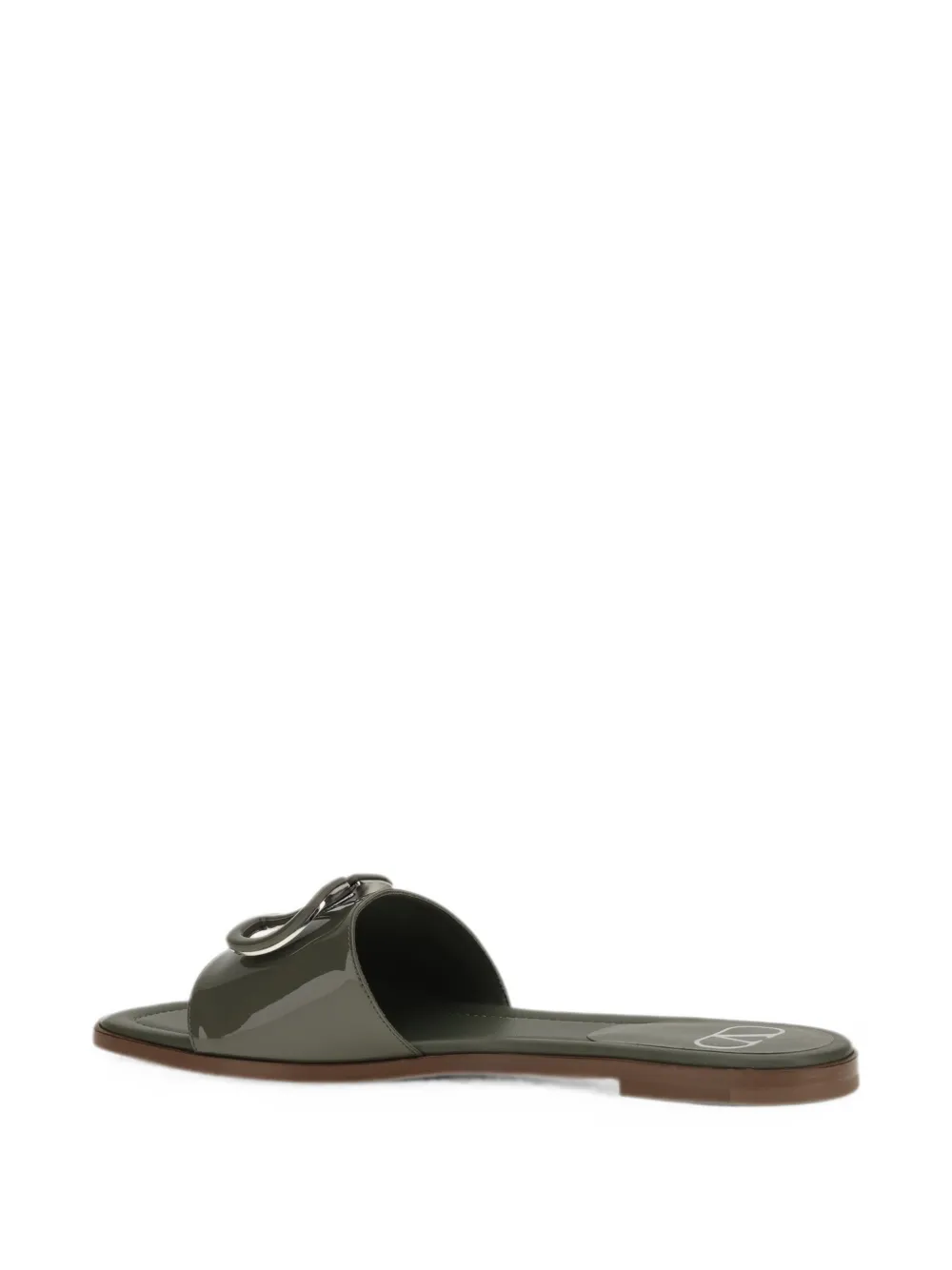 Valentino Garavani VLogo Signature patent-leather sandals Groen