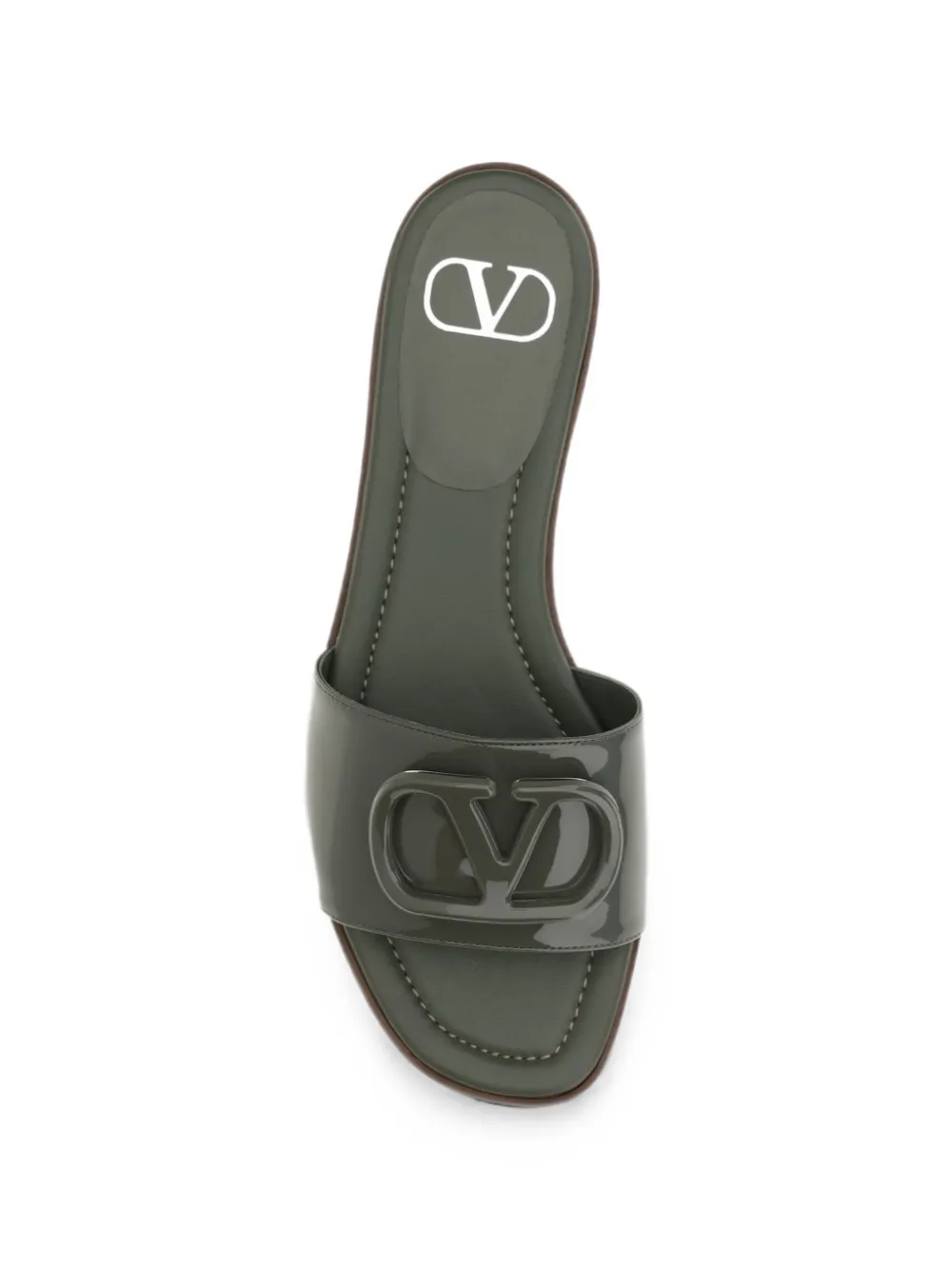 Valentino Garavani VLogo Signature patent-leather sandals Groen