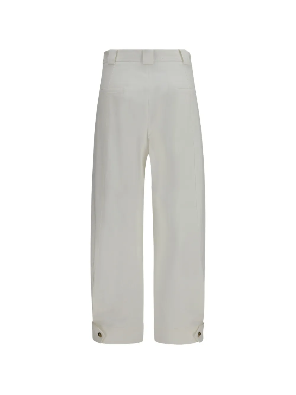 Max Mara Adorni broek met wijde pijpen en knoopmanchetten Wit