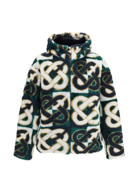 Casablanca monogram-pattern fleece jacket
