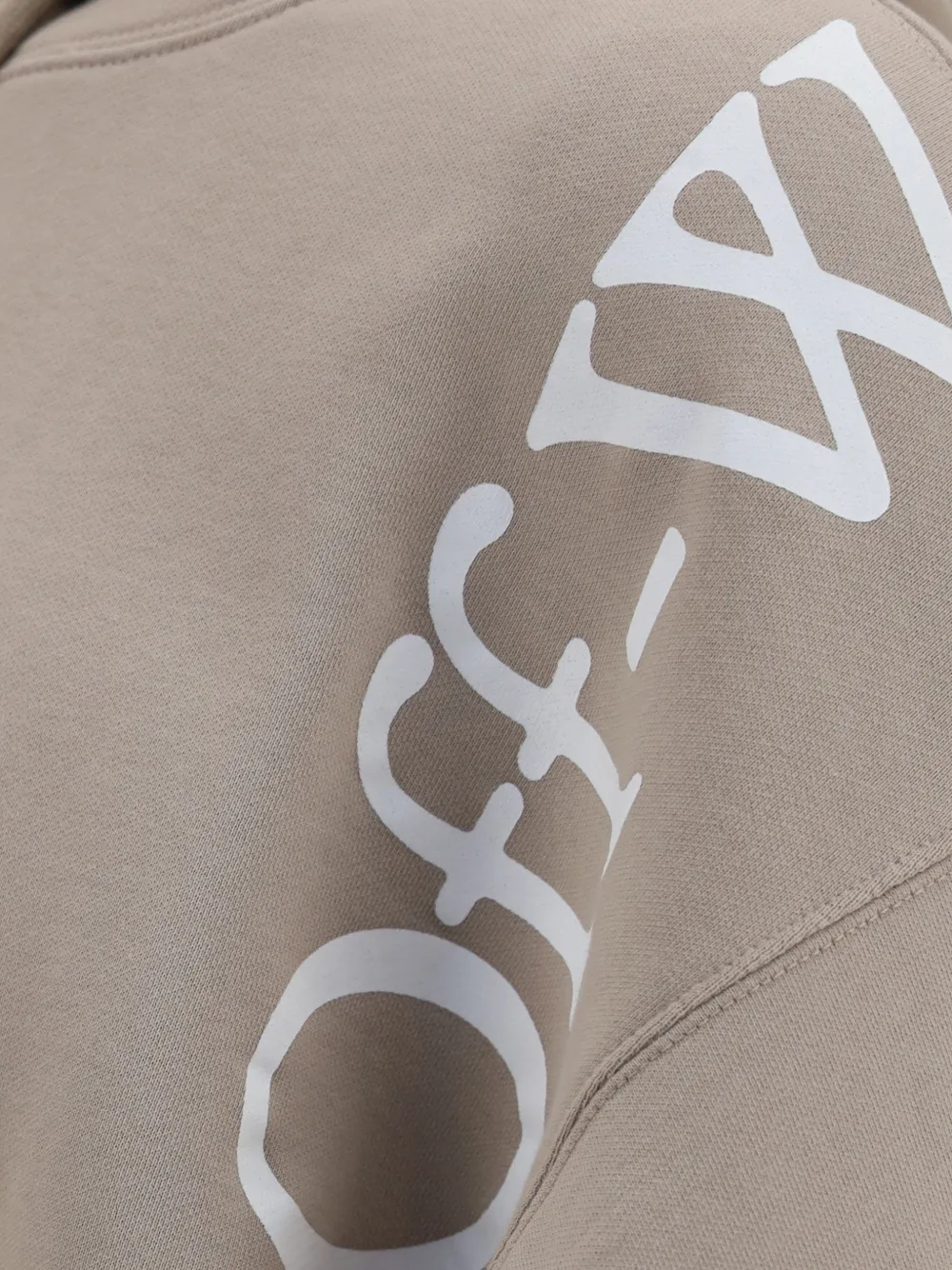 Off-White Vertical Bookish Skate hoodie met trekkoord en logo-print Beige