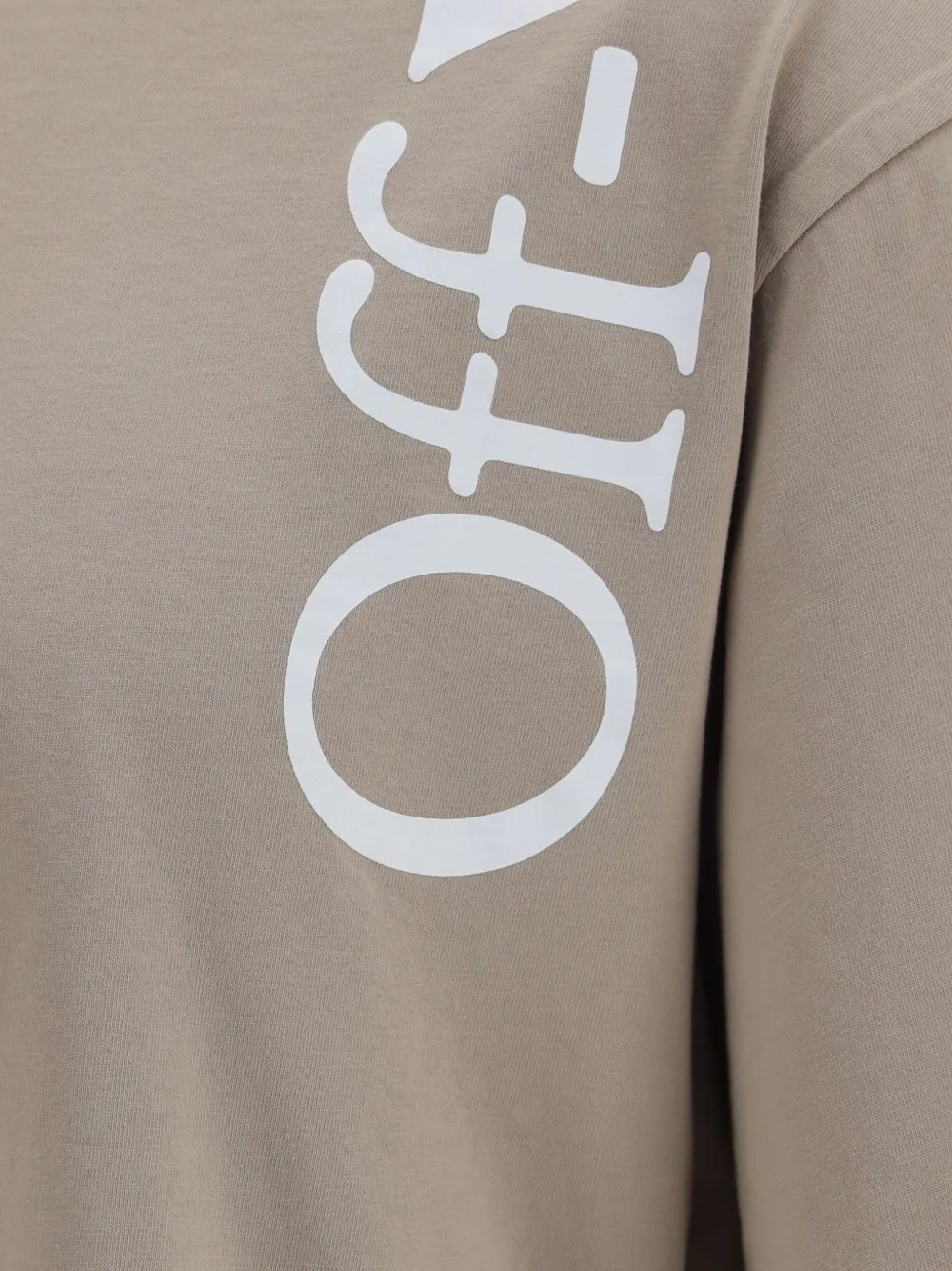 Off-White Vertical Bookish T-shirt met logo-print Beige