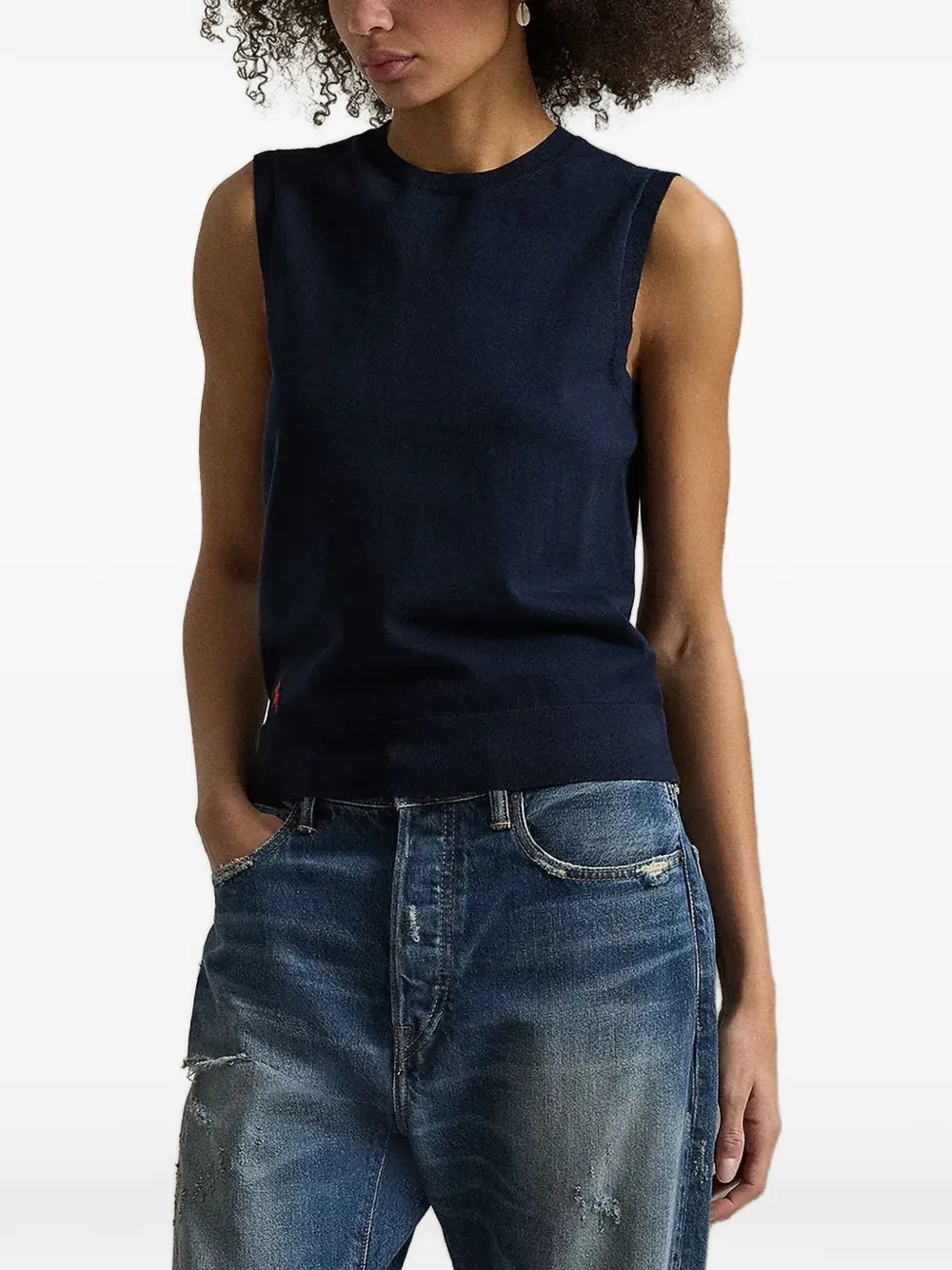 Polo Ralph Lauren logo-embroidered sleeveless sweater - Blu
