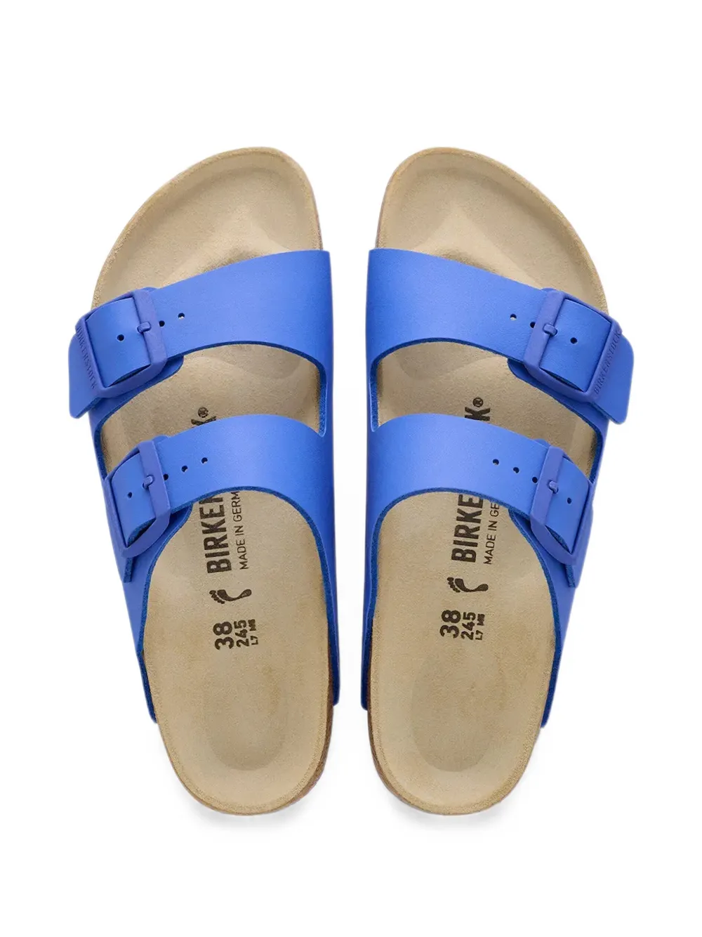 Birkenstock Arizona buckle-fastening slides Blauw
