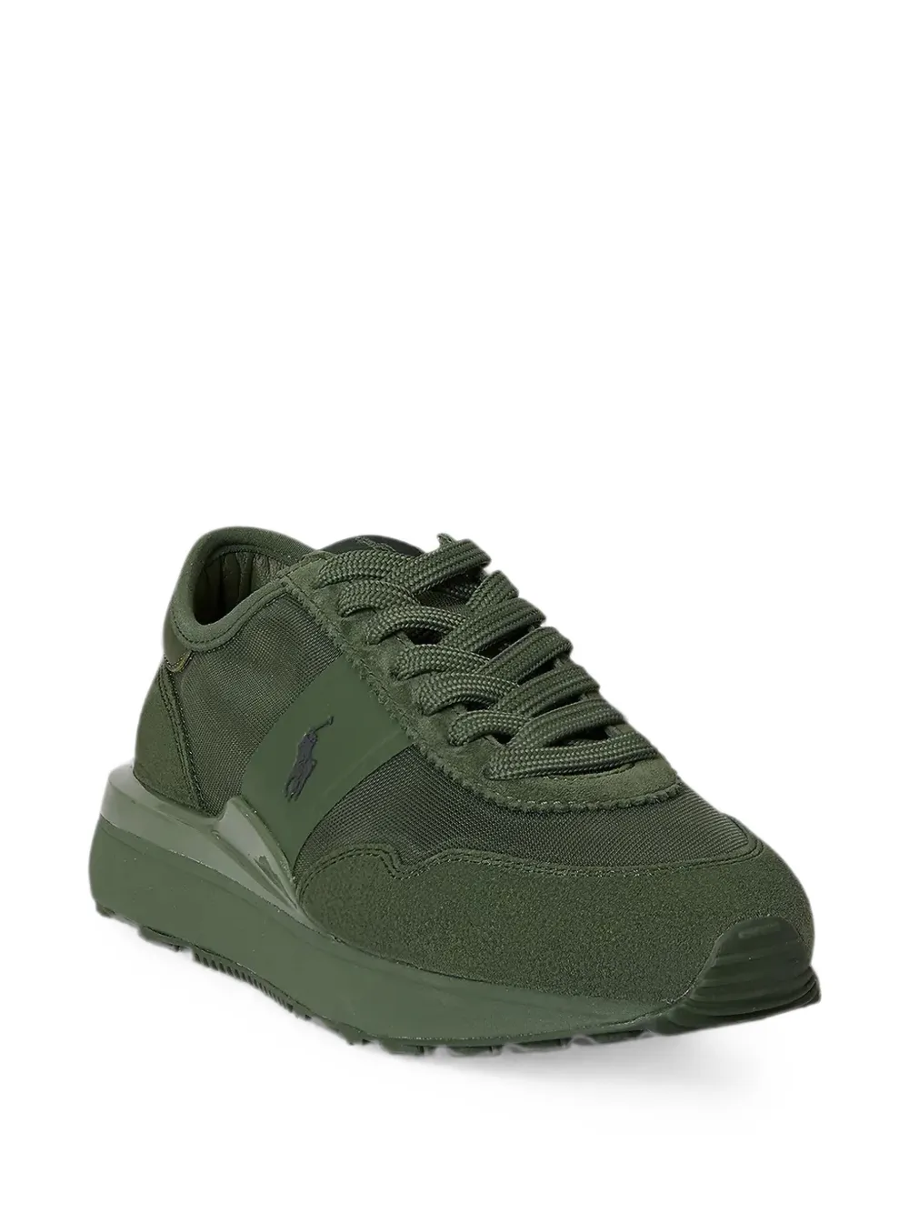 Polo Ralph Lauren Train 89 logo-patch panelled sneakers Groen