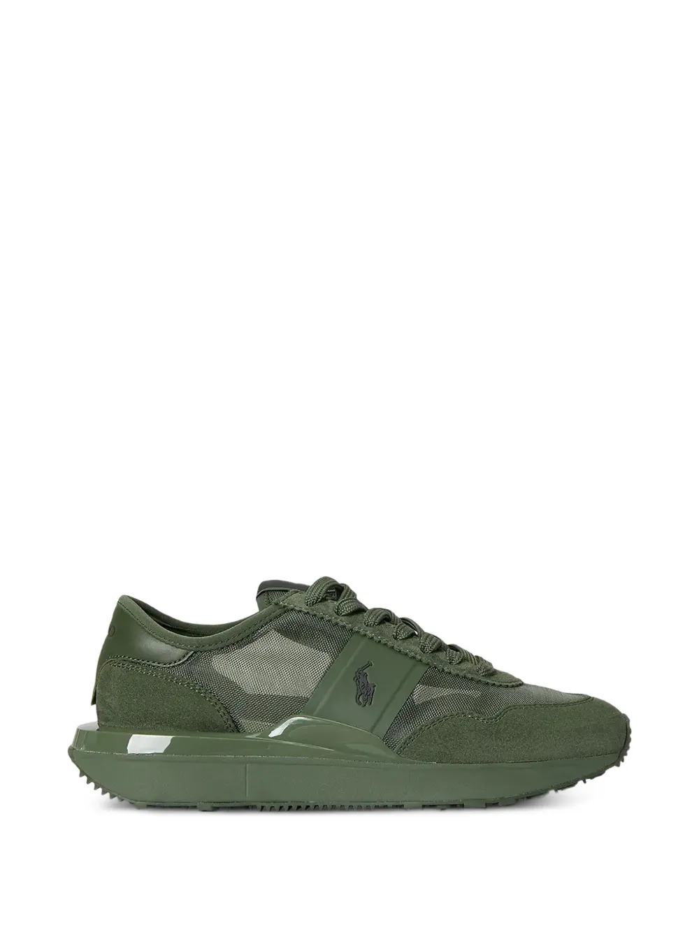 Polo Ralph Lauren Train 89 logo-patch panelled sneakers Groen