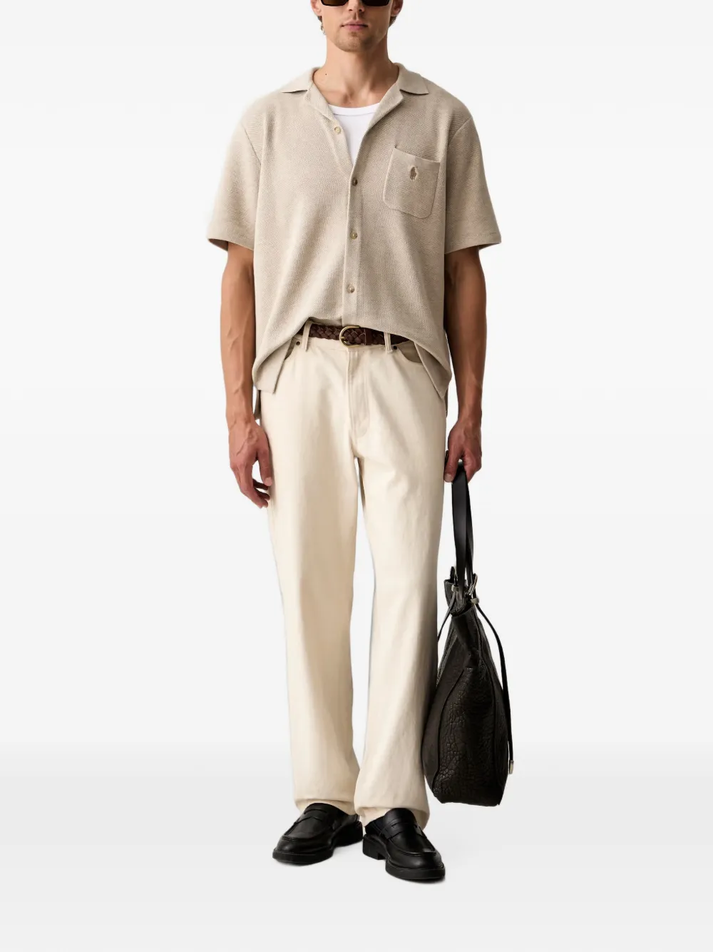 Polo Ralph Lauren Overhemd met camp-kraag en ponypatroon Beige