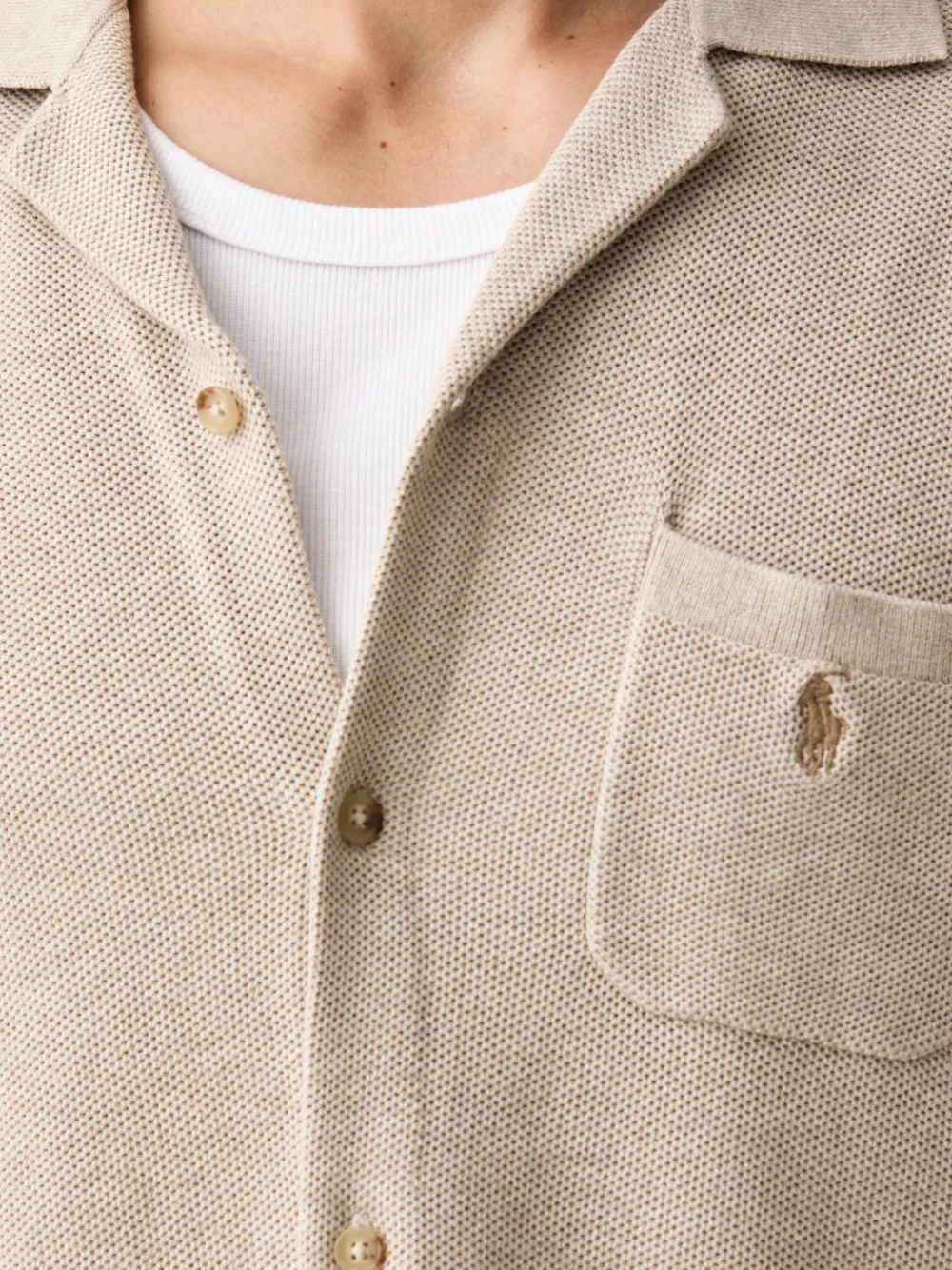Polo Ralph Lauren Overhemd met camp-kraag en ponypatroon Beige