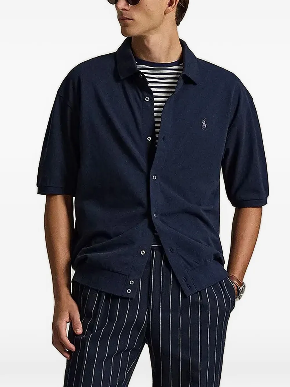 Polo Ralph Lauren logo-embroidered button-down shirt - Blu
