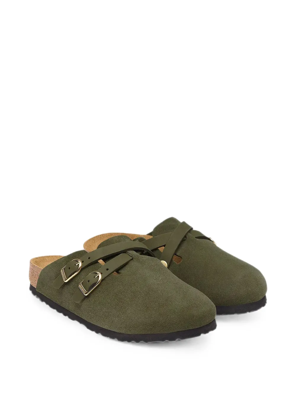 Birkenstock buckle-fastening suede sandals Groen