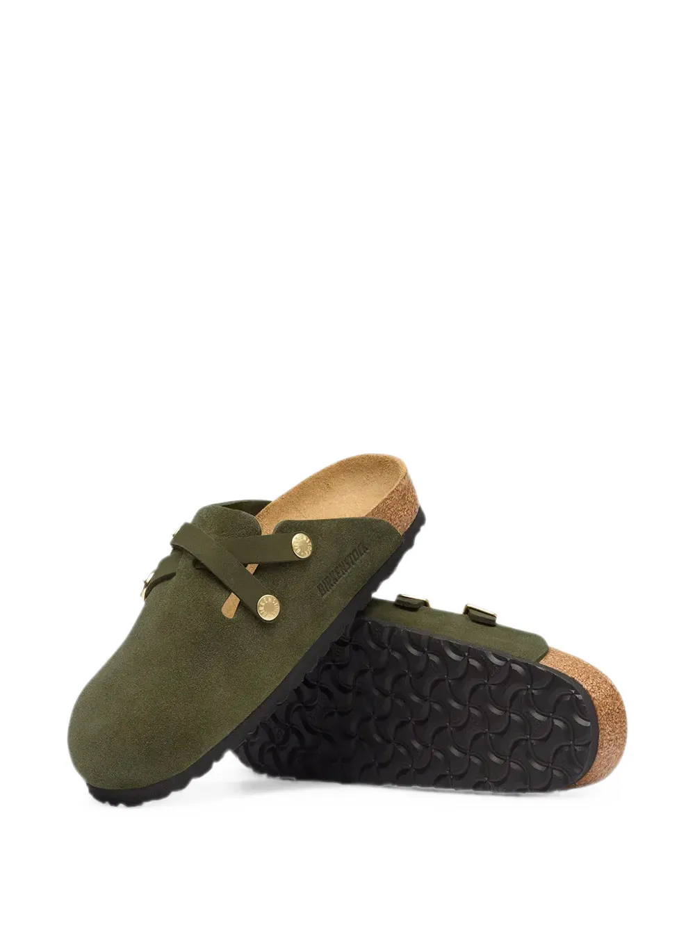 Birkenstock buckle-fastening suede sandals Groen