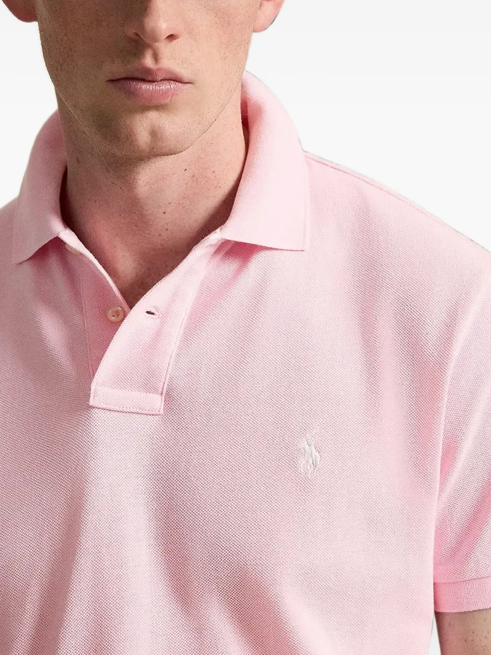 Polo Ralph Lauren Piqué gebreid poloshirt met geborduurd logo Roze