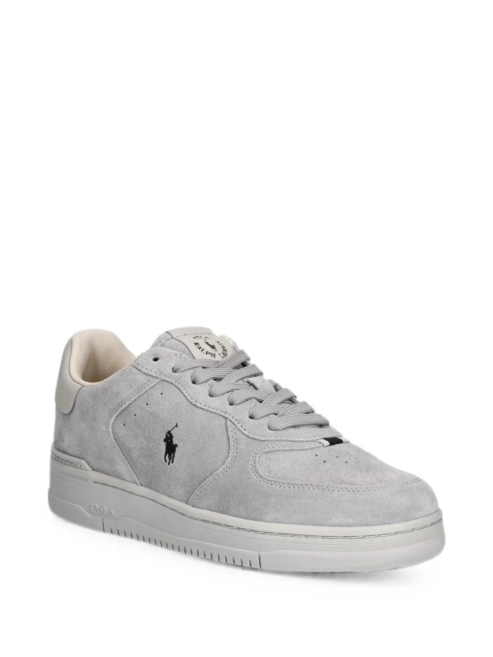 Polo Ralph Lauren Mastr Ct Rib logo-embroidered suede sneakers Grijs