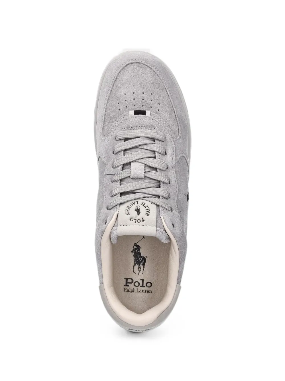 Polo Ralph Lauren Mastr Ct Rib logo-embroidered suede sneakers Grijs